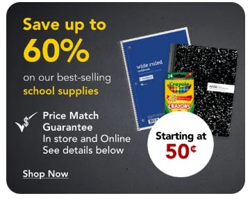 Save up to 60% on our best selling school supplies