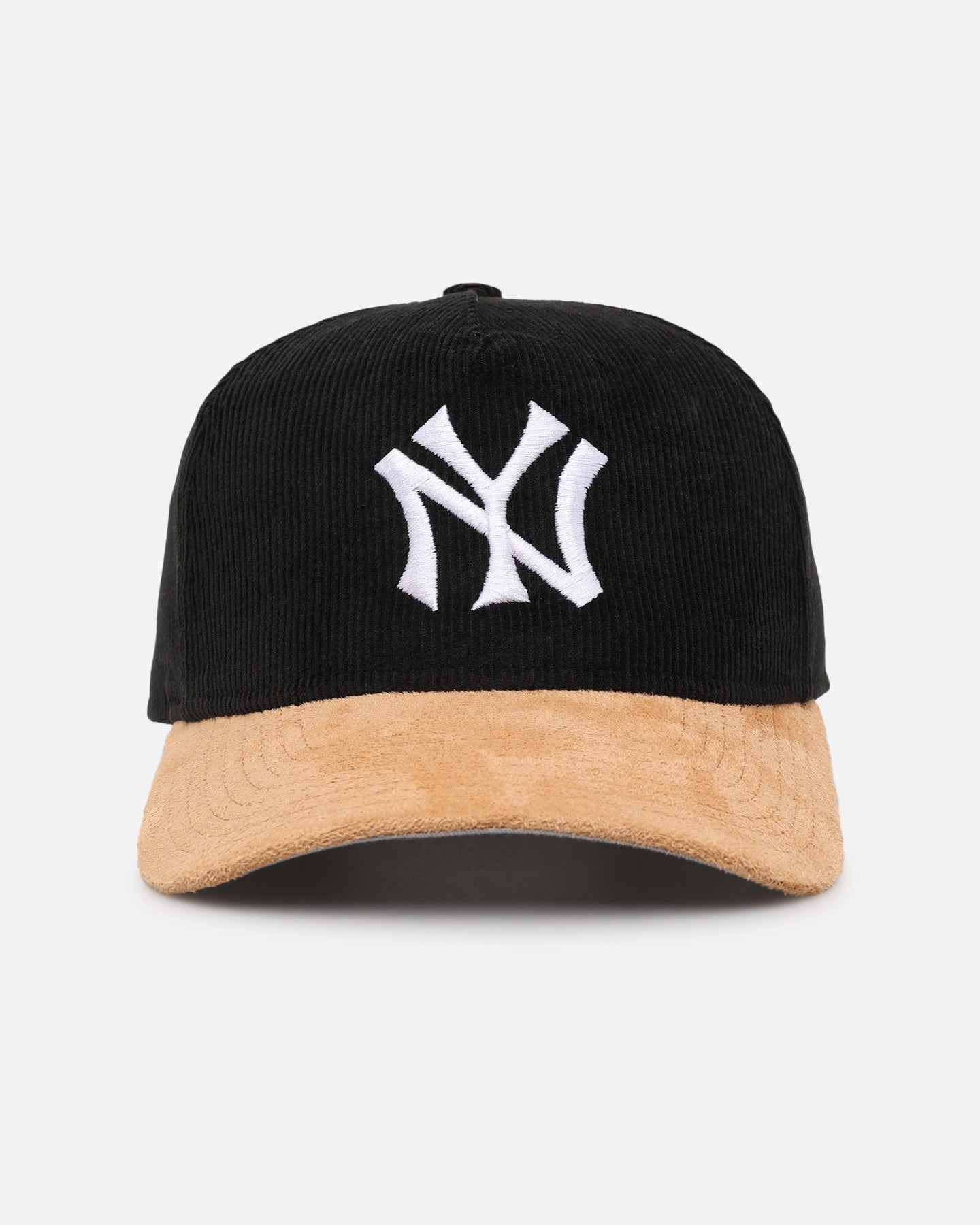 Image of New Era New York Yankees 'Corduroy Suede' Pre-Curved Golfer Snapback  Washed Black