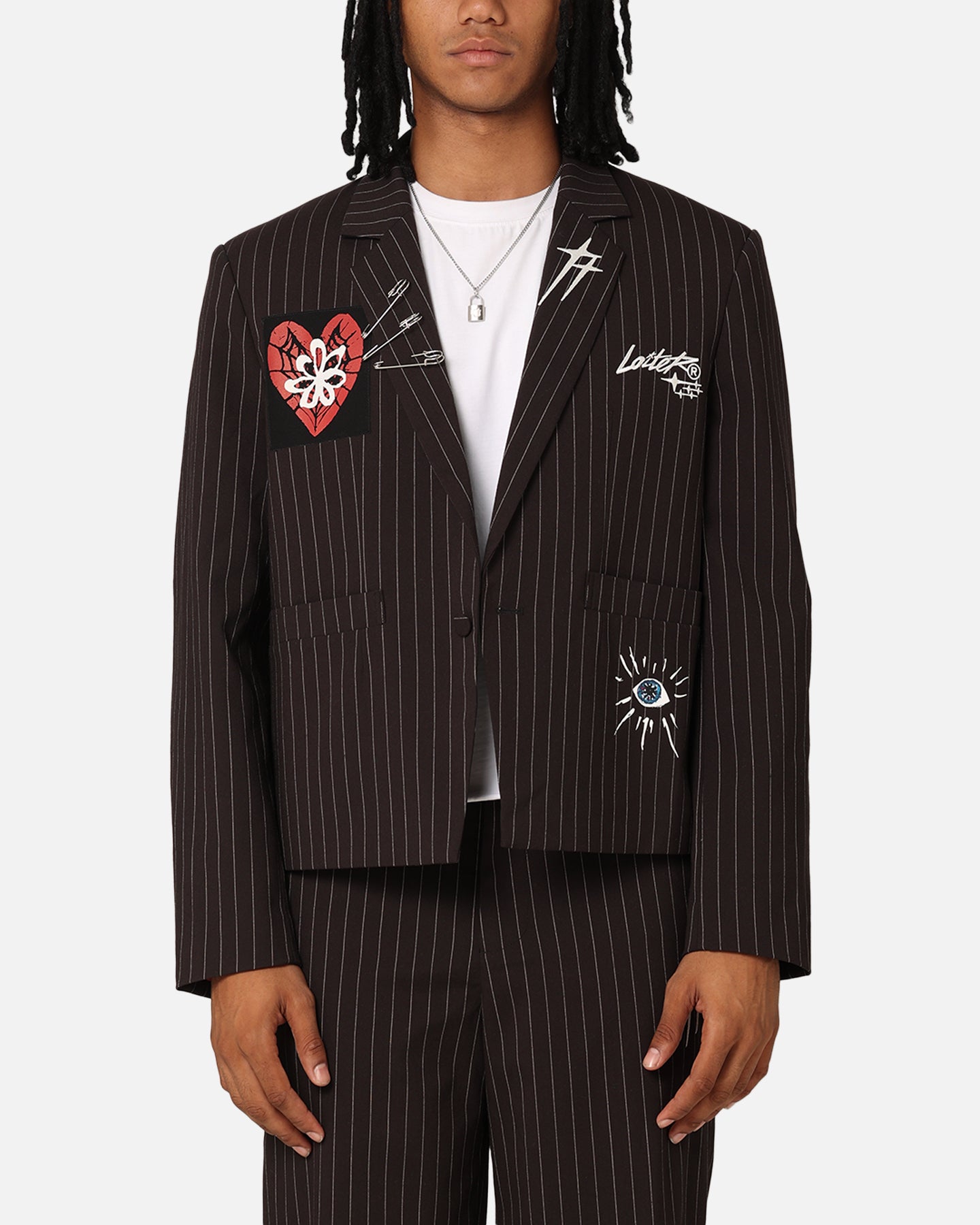 Image of Loiter Heartache Blazer Pinstripe