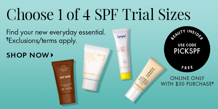 Choose 1 of 4 SPF Trial Sizes