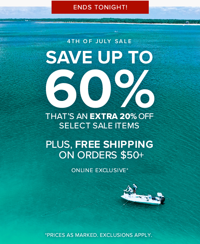 4th Of July Sale Save Up To 60% That’s An Extra 20% Off Select Sale Items Plus, Free Shipping On Orders $50+ Online Exclusive* *Prices as marked. Exclusions apply.