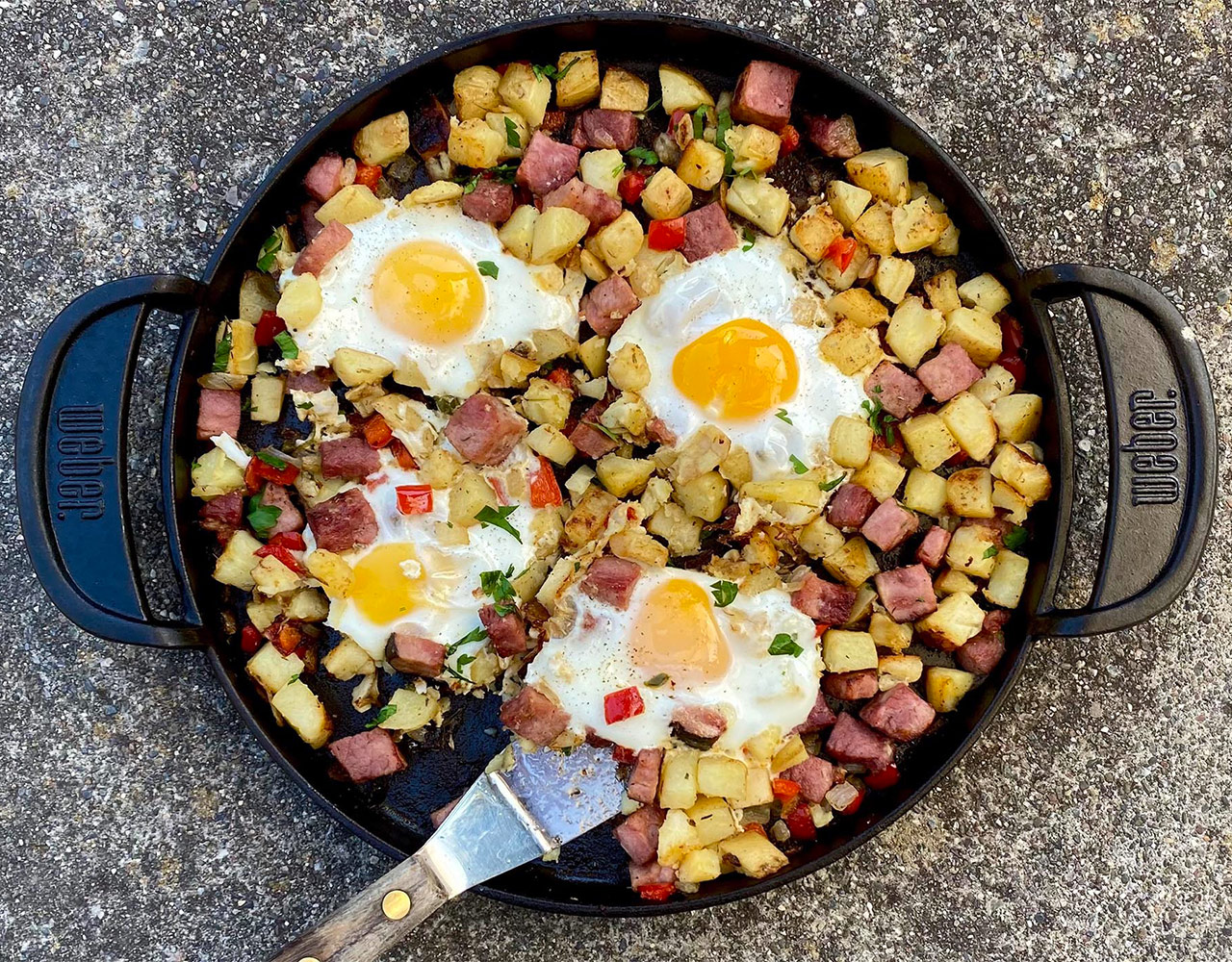 image of the Ham and Potato Hash with Egg