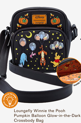 Loungefly Winnie the Pooh Pumpkin Balloon Glow-in-the-Dark Crossbody Bag