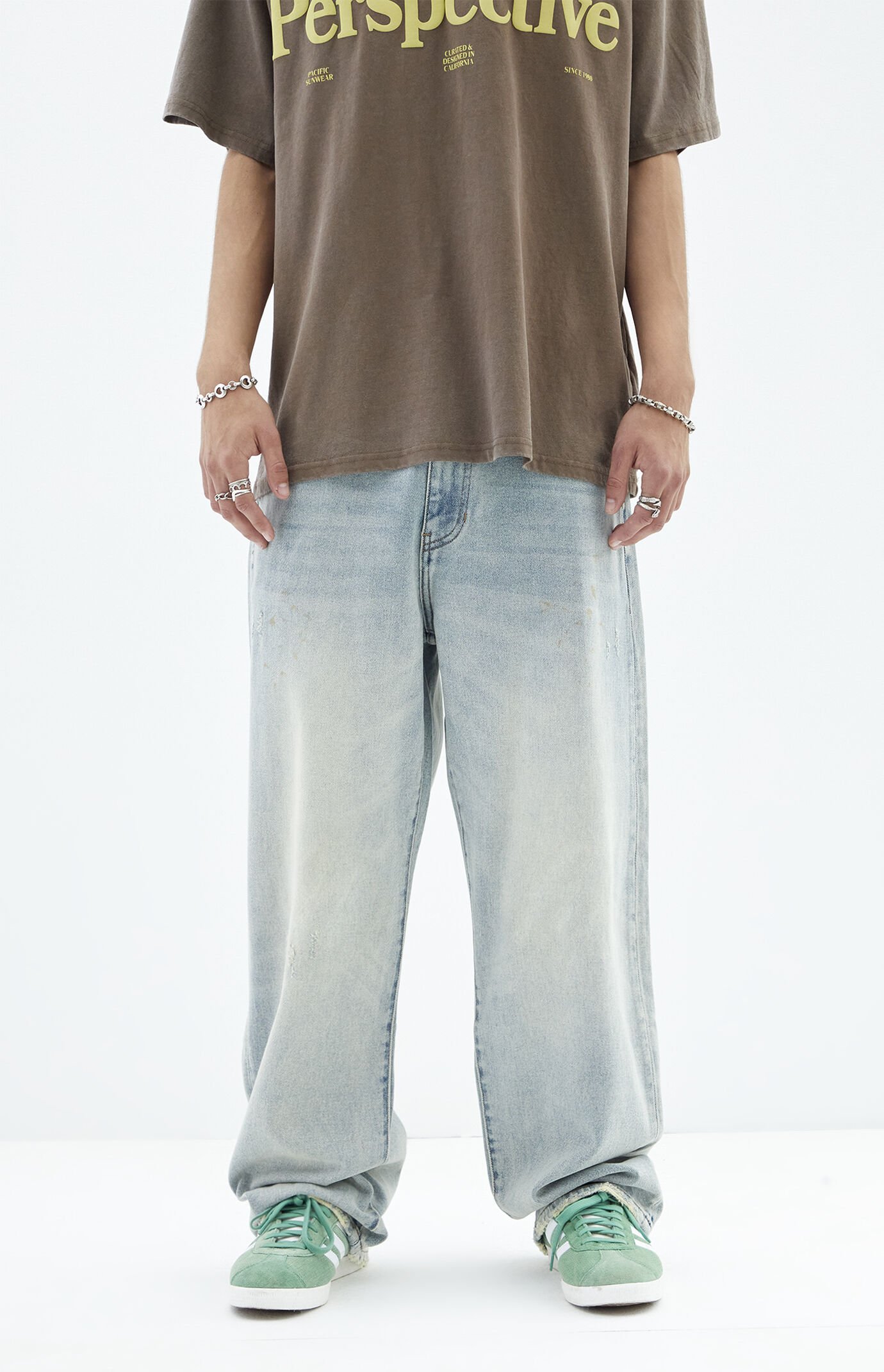 Image: Light Tinted Indigo Baggy Jeans