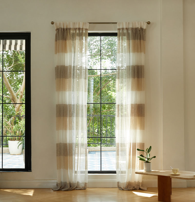 Custom Raw Linen Blend Sheer Curtain