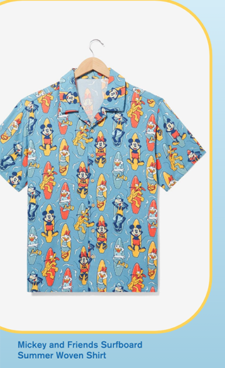 Mickey and Friends Surfboard Summer Woven Shirt