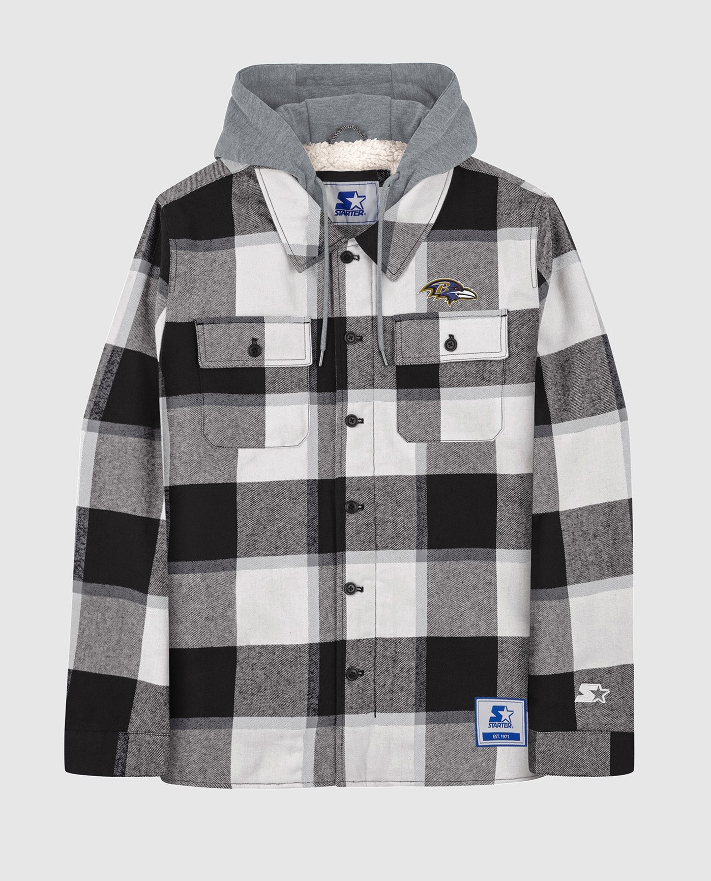 Image of Baltimore Ravens The Big Joe Sherpa Lined Plaid Jacket