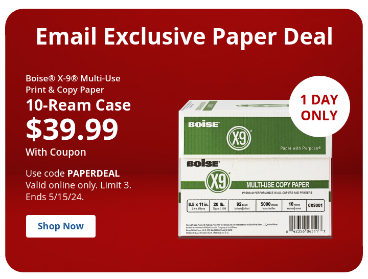 $44.99 OD Brand Red Top10 ream paper case