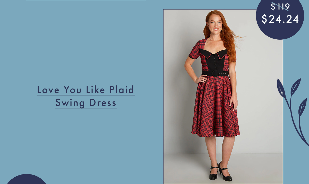 Love You Like Plaid Swing Dress