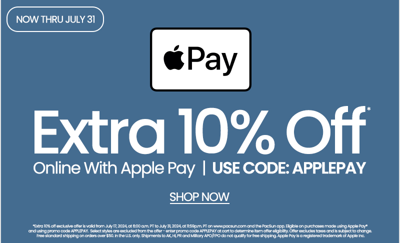 Extra 10% off online with Apple Pay