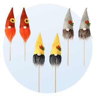 3 sets of 2-pk. fall gnome picks