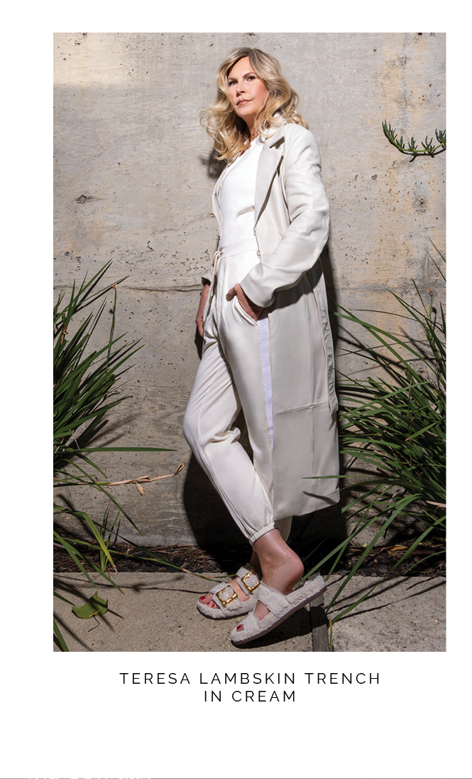 The Teresa Lambskin Trench in Cream