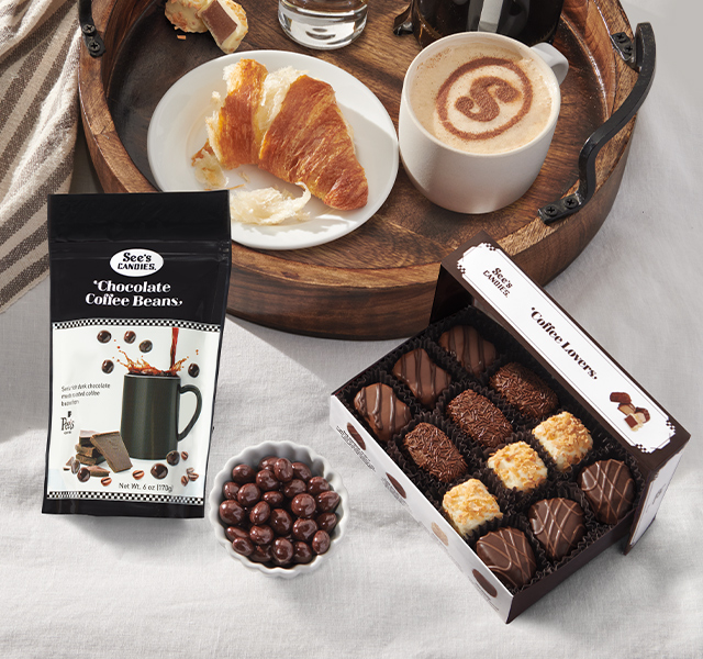 Coffee Lovers Box and Chocolate Coffee Beans