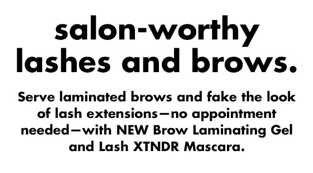 serve laminated brows and fake the look of lash extensions