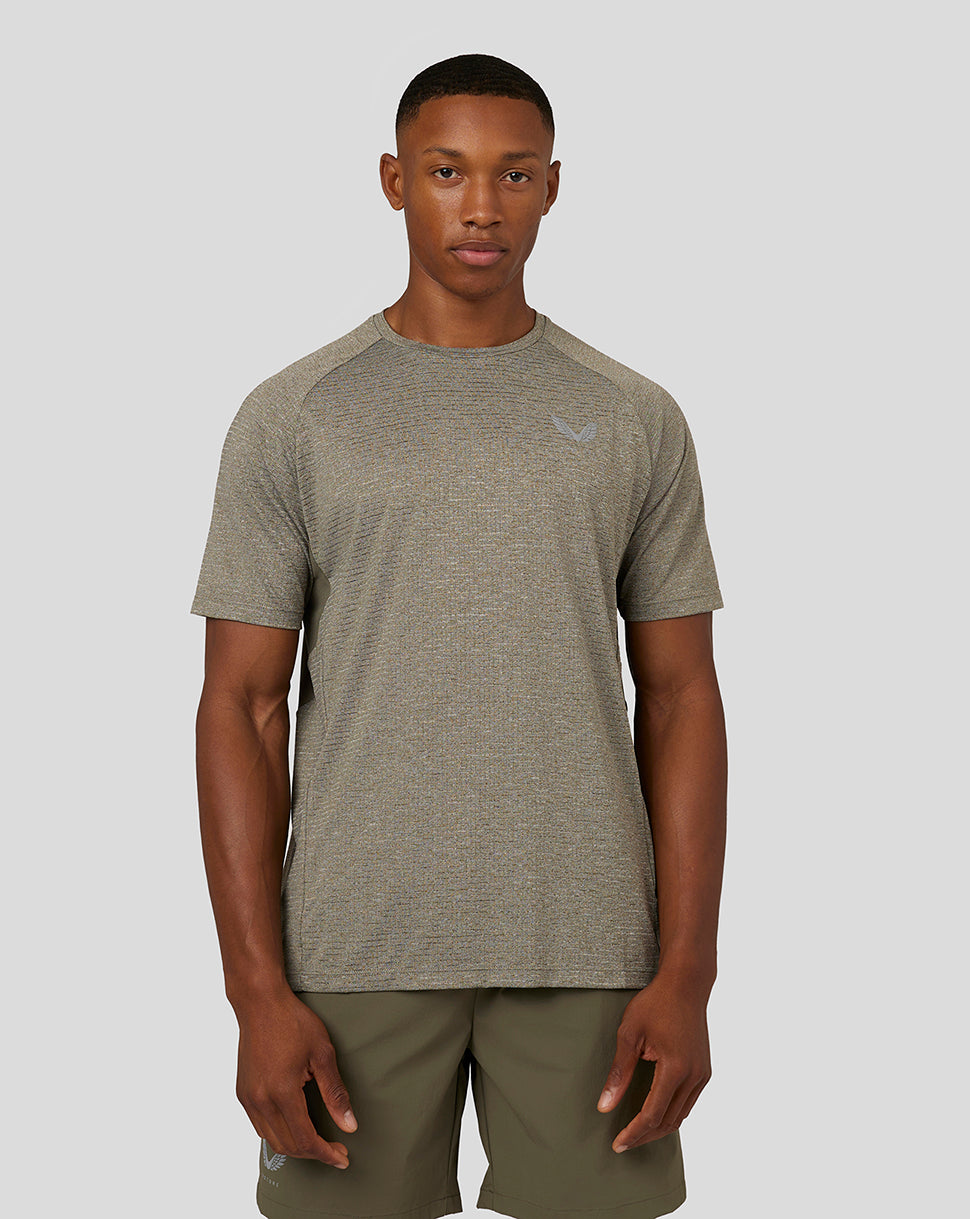 Image of Men’s Flow Short Sleeve Panel T-Shirt - Olive/Khaki