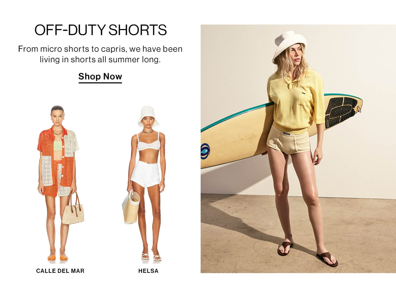 Off-Duty Shorts  DEK: From micro shorts to capris, we have been living in shorts all summer long. CTA: Shop Now