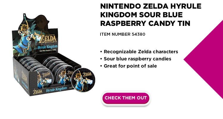 Nintendo Zelda Hyrule Kingdom Sour Blue Raspberry Candy Tin