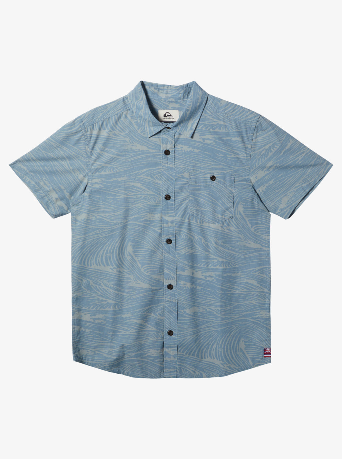 Image of Boys 8-16 Hawaii Flow Short Sleeve Shirt - Blue Shadow