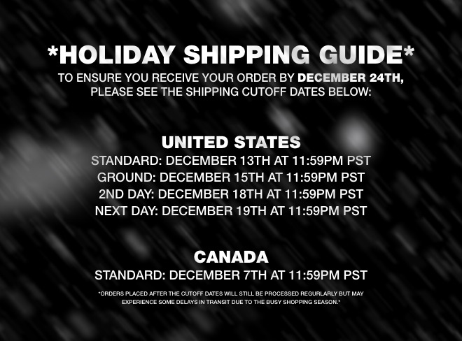 *Holiday Shipping Guide*