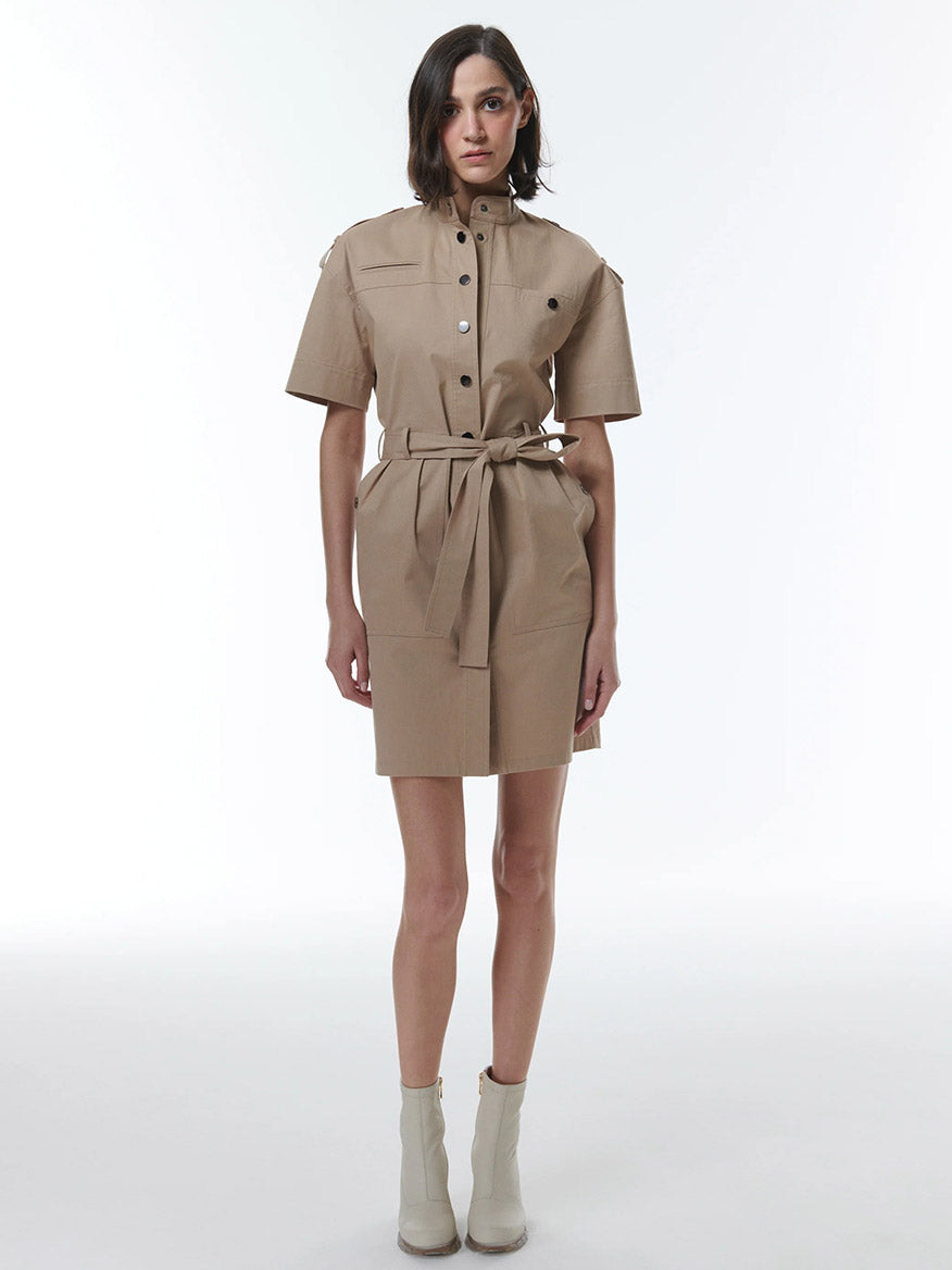 Image of THEO The Label Thallo Safari Dress in Sand