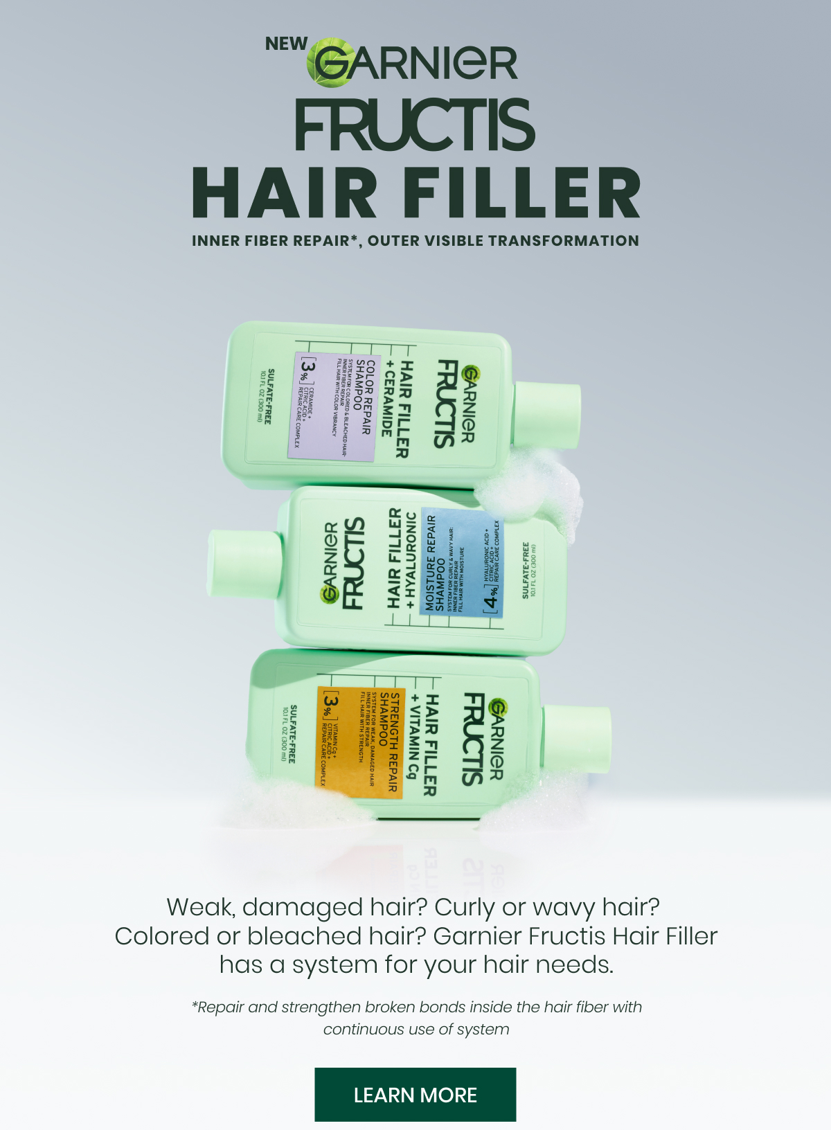 Repair Damaged Hair inside and out with New Fructis Hair Filler