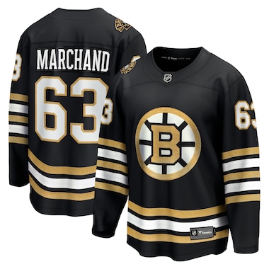  Fanatics Branded Brad Marchand Black  100th Anniversary Premier Breakaway Player Jersey