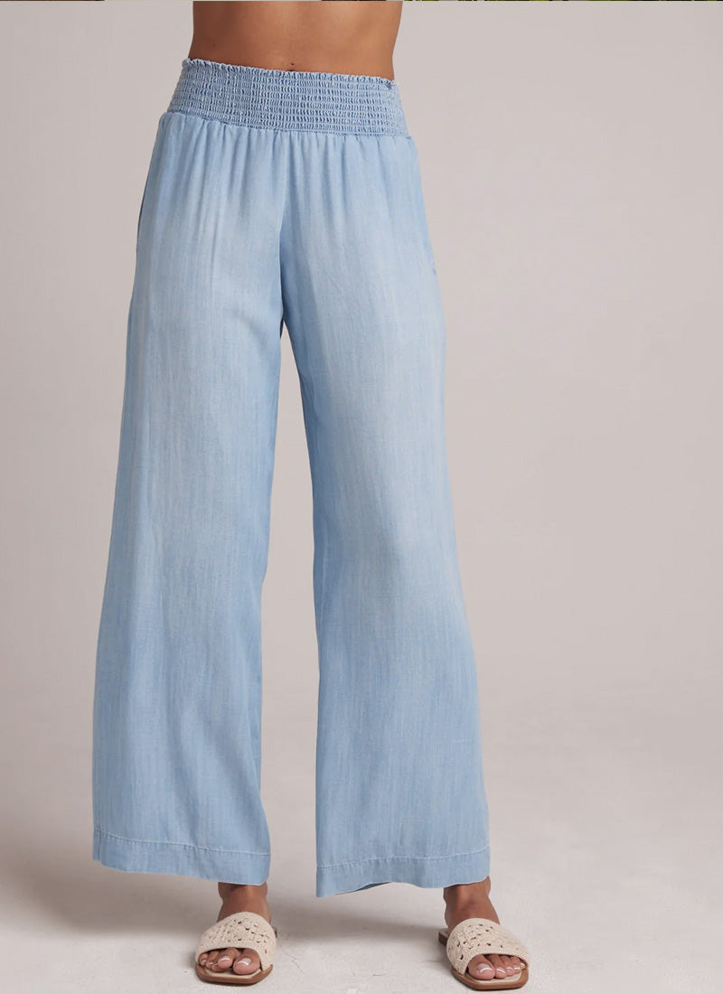 Image of Smocked Waist Wide-Leg Pant