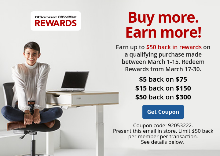 Rewards tiered $5 back on $75 purchase