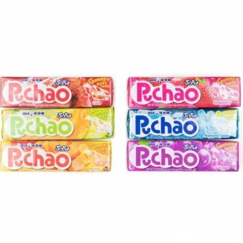 Image of Uha Mikakuto Japan Puccho Puchao Chewy Candy Various Flavors, 10 Pieces