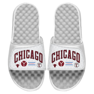 ISlide White Chicago Bulls 2022/23 City Edition Collage Slide Sandals