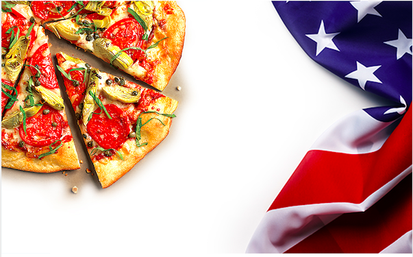 flag and pizza