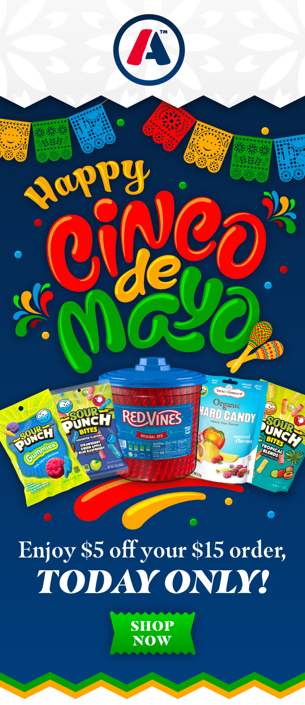 American Licorice Company: Happy Cinco de Mayo! Enjoy $5 off your $15 order, TODAY ONLY! Shop Now >>