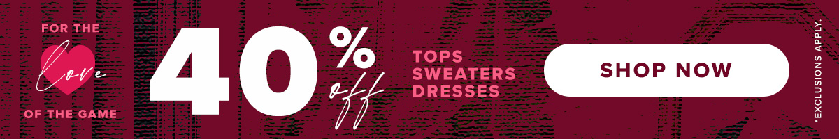 Shop 40% OFF Tops, Sweaters, and Dresses