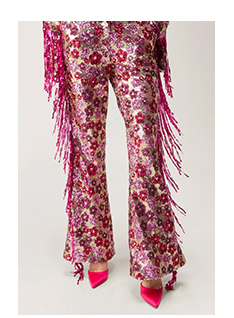 Floral Sequin Flare Pants