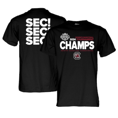  Blue 84  Black  2024 SEC  Basketball Conference Tournament Champions Locker Room T-Shirt