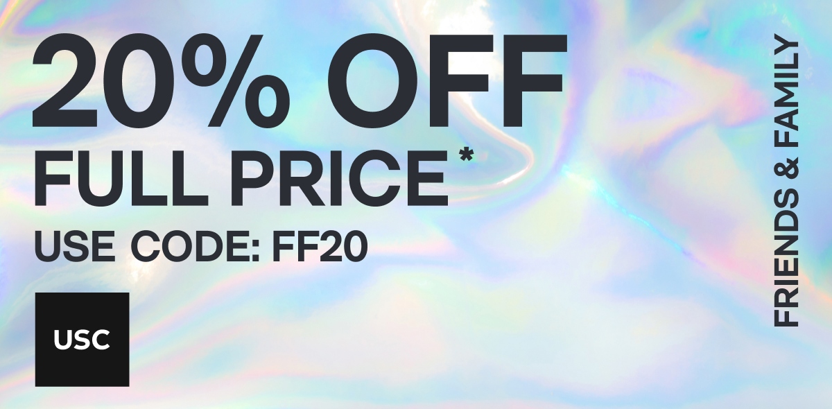 20% off full price* Use code: FF20. USC Friends & Family.