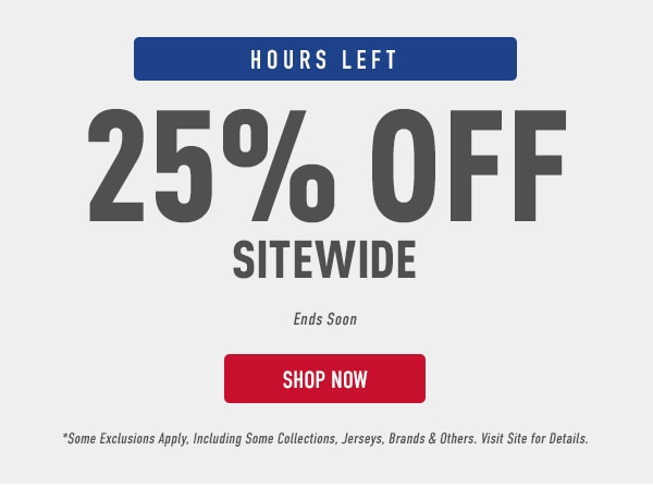 Your 25% Off Sitewide Coupon Expires at 11:59 PM ET