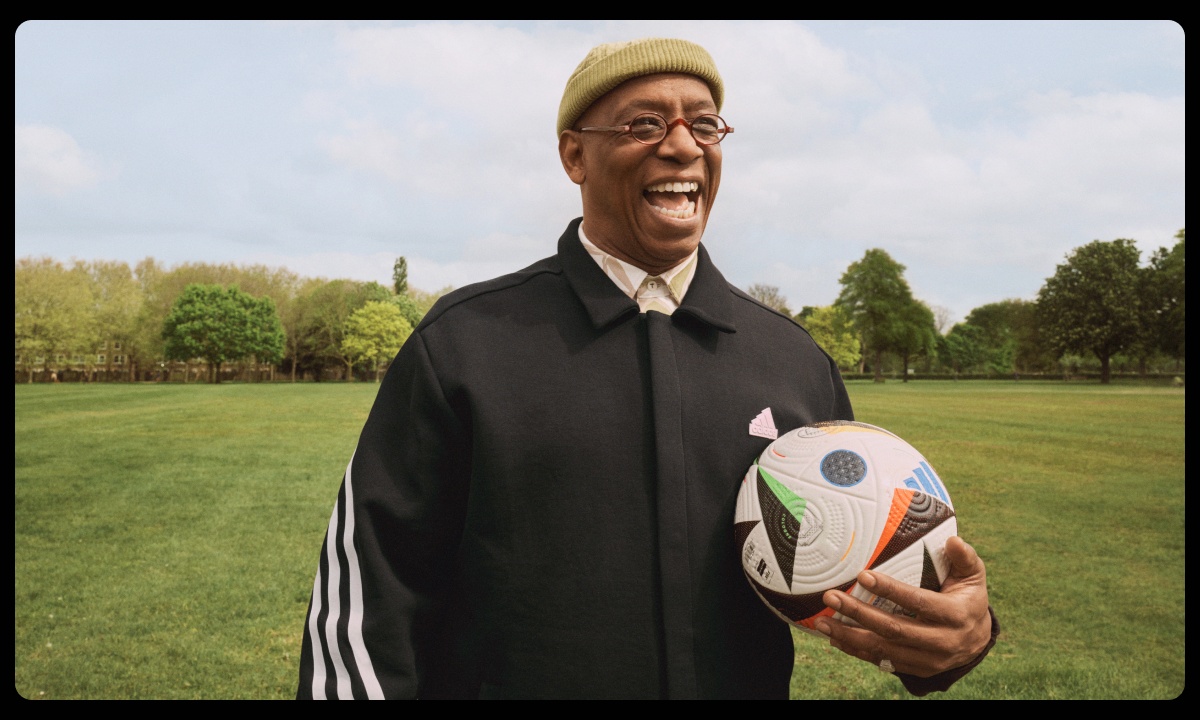 Euros 2024. Ian Wright holding the Euro 2024 football.