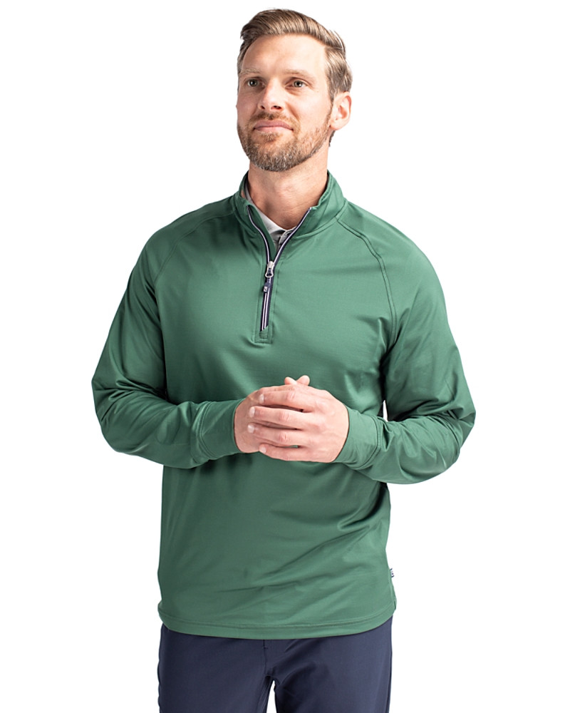 Image of Cutter & Buck Adapt Eco Knit Stretch Recycled Mens Quarter Zip Pullover