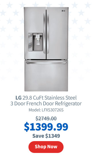 LG 29.8 CuFt Super Capacity Stainless Steel 3 Door French Door Refrigerator. $1399.99. Shop Now.