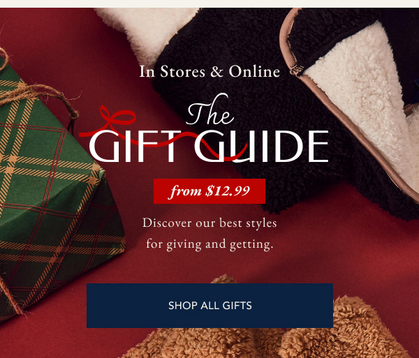 In stores & online. The gift guide from $12.99. Discover our best styles for giving and getting. SHOP ALL GIFTS