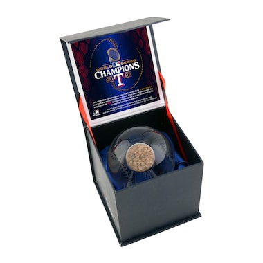  2023 World Series Champions Crystal Baseball with Game-Used Dirt