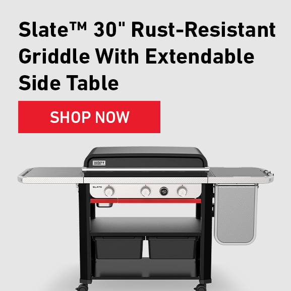 image of the SLATE™ 30in RUST-RESISTANT GRIDDLE WITH EXTENDABLE SIDE TABLE