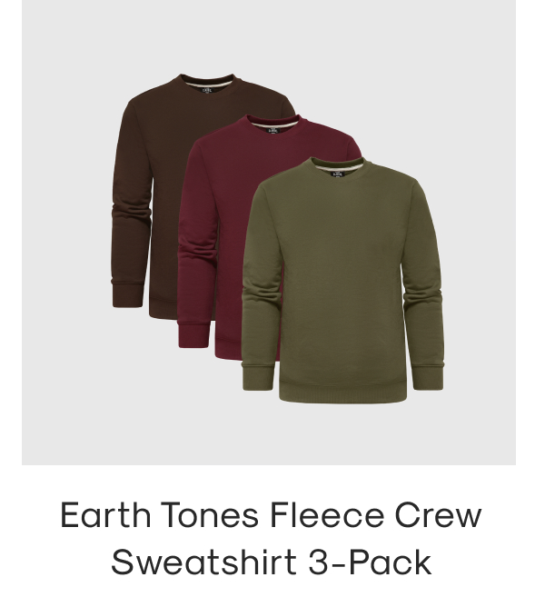 Earth Tones Fleece Crew 3-Pack