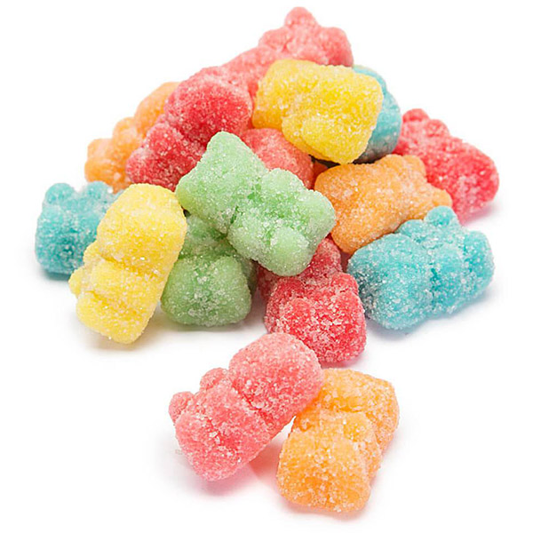 134484-Jovy Neon Sugar Sanded Gummy Bears: 5LB Bag