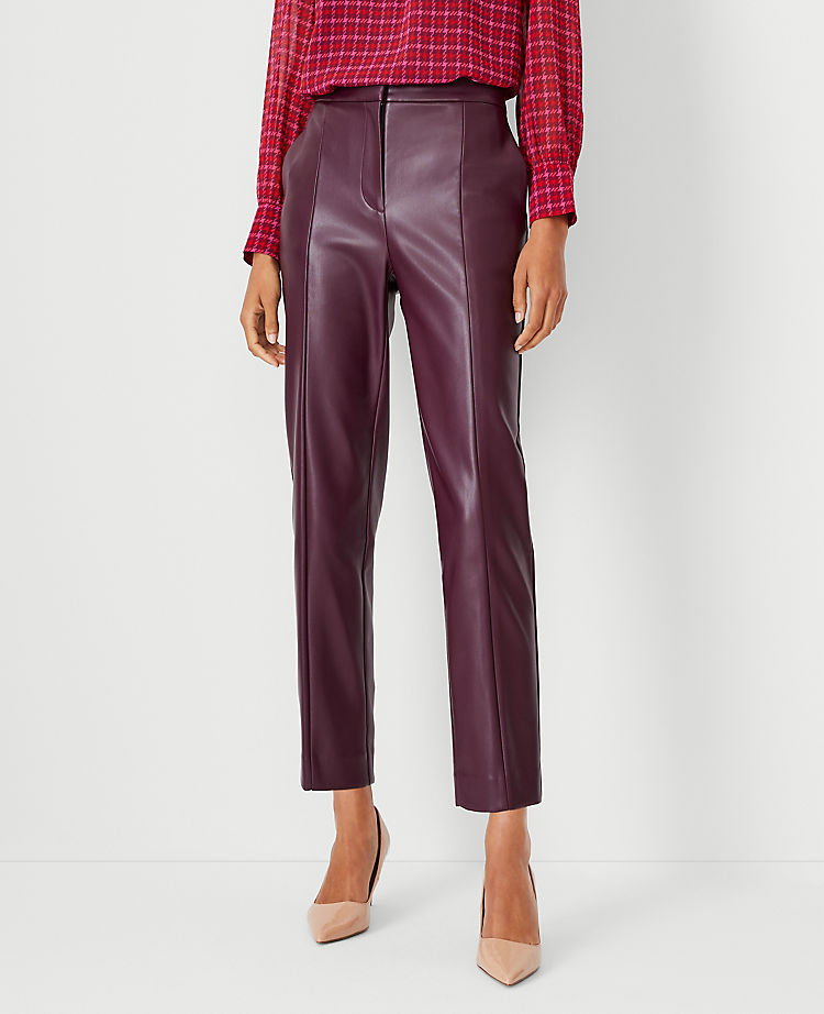 The High Rise Eva Ankle Pant in Faux Leather