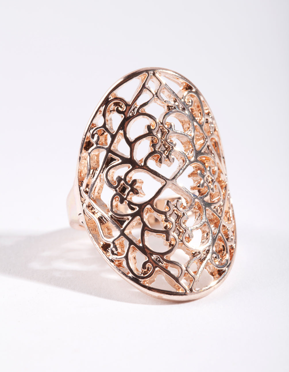 Image of Rose Gold Filigree Shield Ring