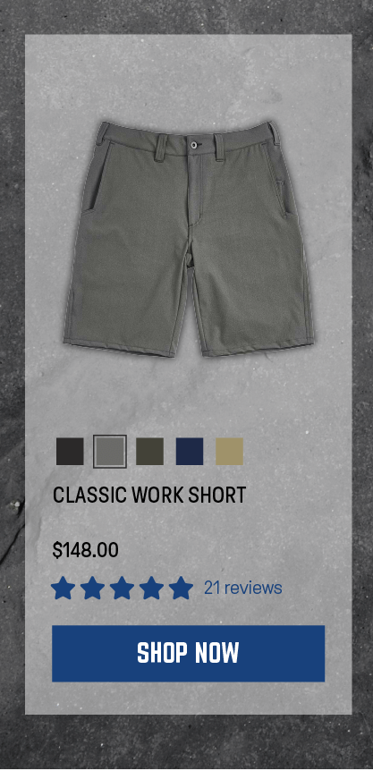 Classic Work Short in Charcoal