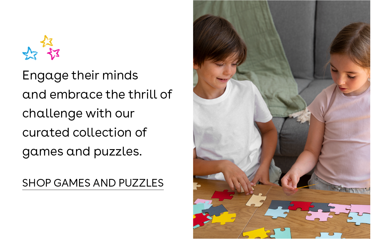 Engage their minds and embrace the thrill of challenge with our curated collection of games and puzzles. Shop games and Puzzles