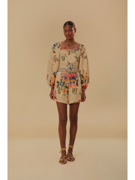 Image of Delicate Garden Sand Romper